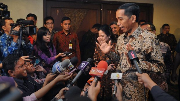 Too busy to talk: Indonesian President Joko Widodo.