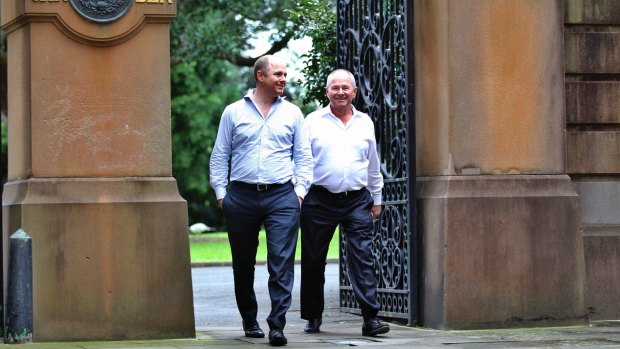 Hamish Balnaves (left), with father Neil, said changes to Australia's participation in the Venice Biennale were ill-conceived and misguided.