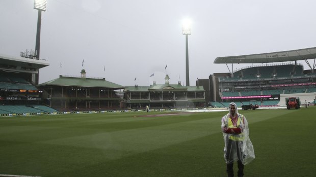 State of no play: the SCG after day two was abandoned on Monday.