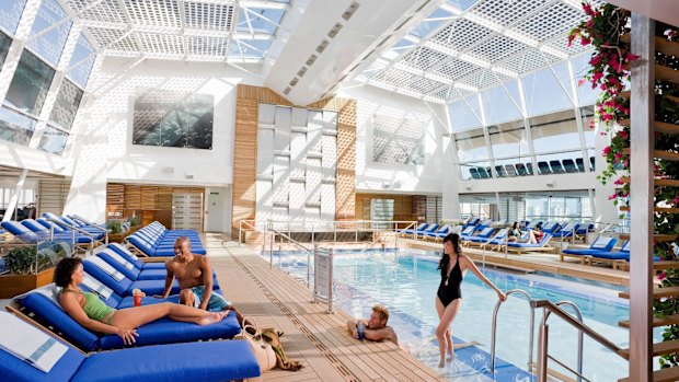 A swim aboard the Celebrity Solstice.