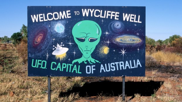 Aliens welcome: Numerous UFO sightings have been reported at Wycliffe Well.