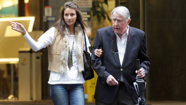 Former NSW premier, the late Neville Wran, with his daughter Harriet in 2011.