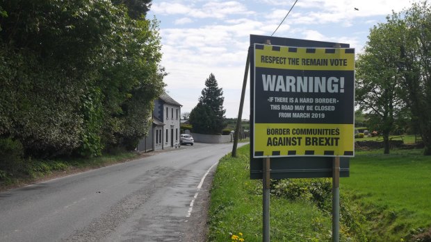 Damian McGenity's group, Border Communities Against Brexit, has posted notices on border roads to try to generate greater awareness of the problems to come.