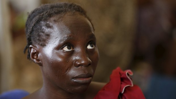 A woman after being freed by the Nigerian army from Boko Haram militants in the Sambisa forest.