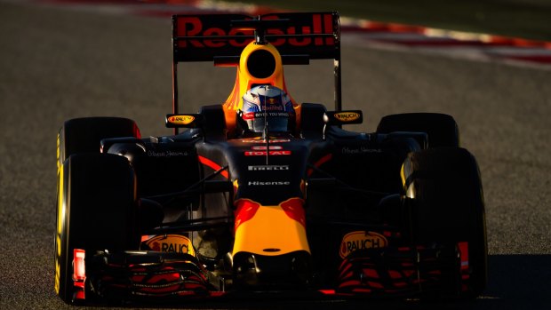 Daniel Ricciardo drives during day four of F1 winter testing at Circuit de Catalunya in Spain.