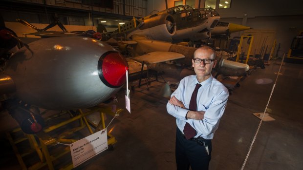 Senior curator of military heraldry and technology Shane Casey at Australian War Memorial's Treloar Technology Centre that will once again hold its Big things in store open day on September 5.