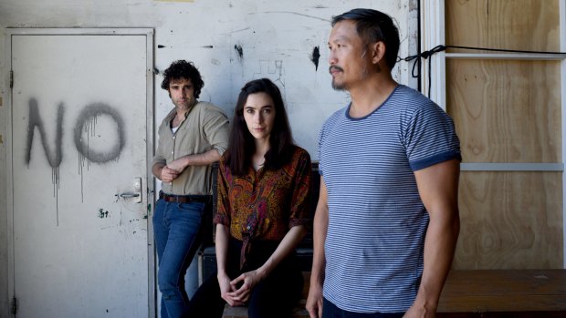 Mark Leonard Winter, Geraldine Hakewill and Jason Chong star in the Sydney Theatre Company production of "Chimerica".
