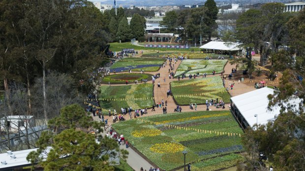 Last year's Floriade festival from above. Critics say there are fewer flowers this year. 