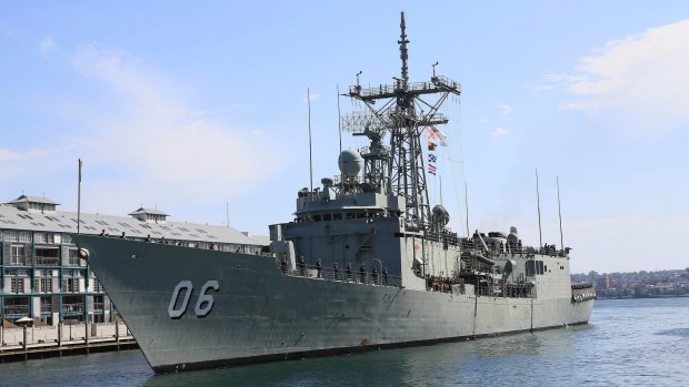 HMAS Newcastle was off Western Australia when the incident allegedly took place.