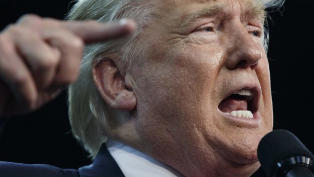 On the defensive: Republican presidential candidate Donald Trump.