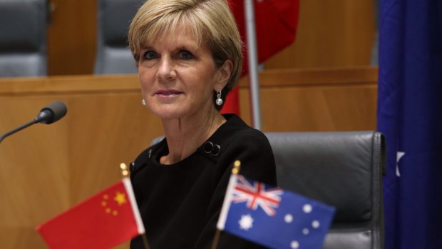Foreign Minister Julie Bishop attends the Australia-China Business Council on Wednesday.