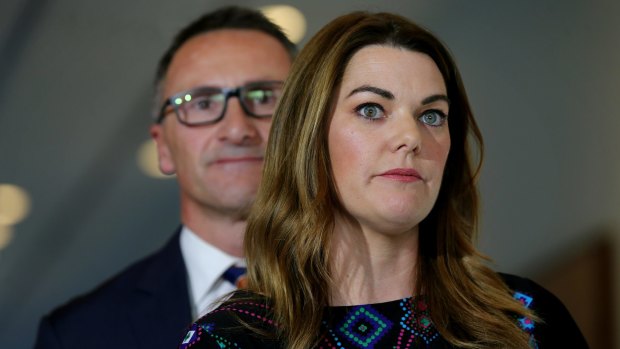 Greens senators Sarah Hanson-Young and Richard Di Natale.