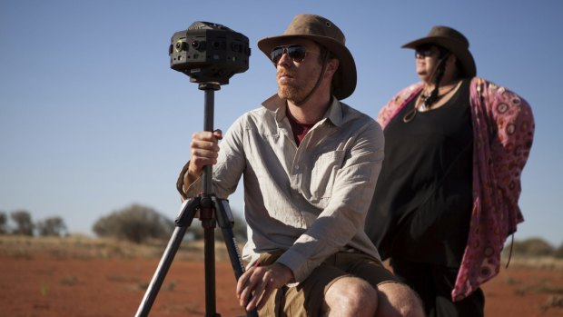 Cinematographer Patrick Meegan on location for the short film <i>Collisions</i>.