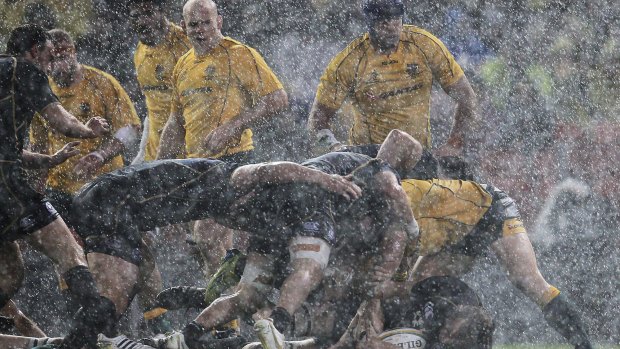 The Wallabies played Scotland in a gloomy Newcastle three years ago.