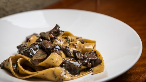 Parppadelle with mushrooms at Il Solito Posto. 