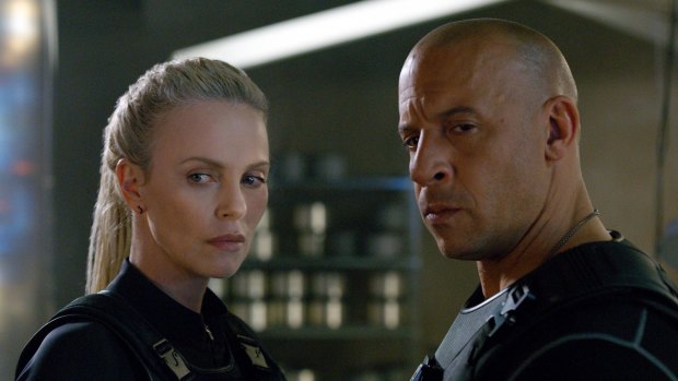 Charlize Theron and Vin Diesel in <i>The Fate of the Furious</i>.