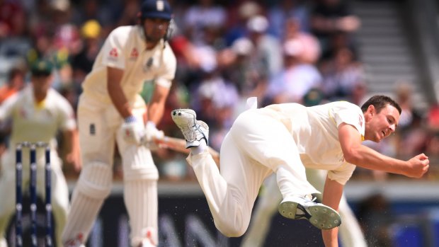 Catch of the day: Josh Hazlewood takes a screamer to dismiss Alastair Cook off his own bowling.