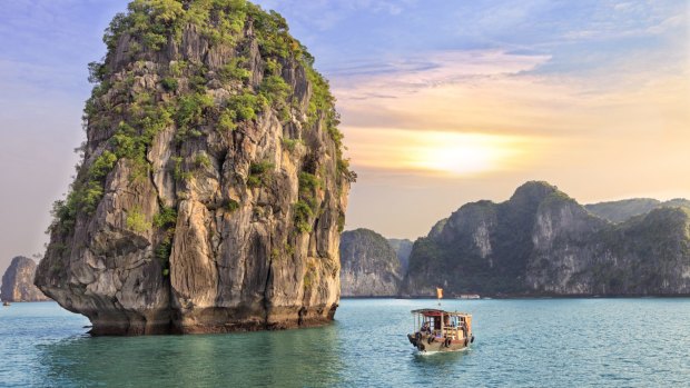 Cruising Halong Bay.