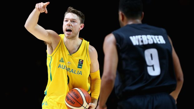 Playmaker: Matthew Dellavedova gives instructions to his teammates.