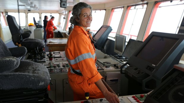 Madeleine Habib on the Aurora Australis in 2013.