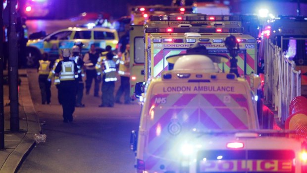 Emergency personnel on London Bridge