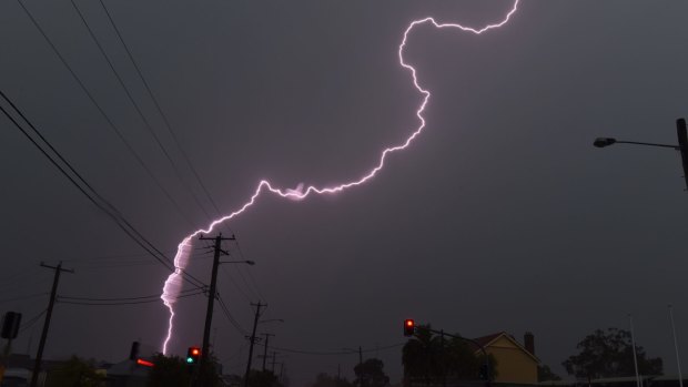 Powerful lightning hammered Cessnock in the NSW Hunter Valley on Thursday.