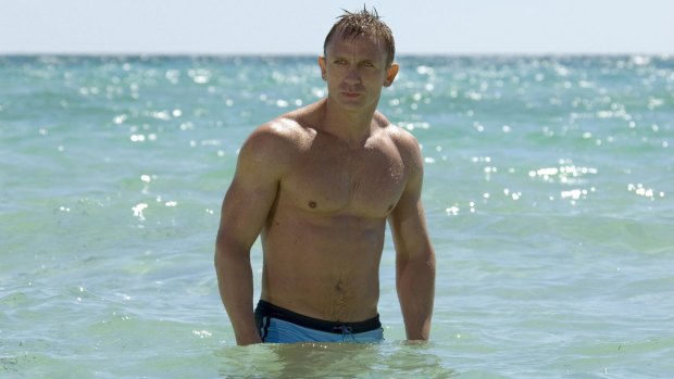 Daniel Craig takes a dip as James Bond in the film Casino Royale