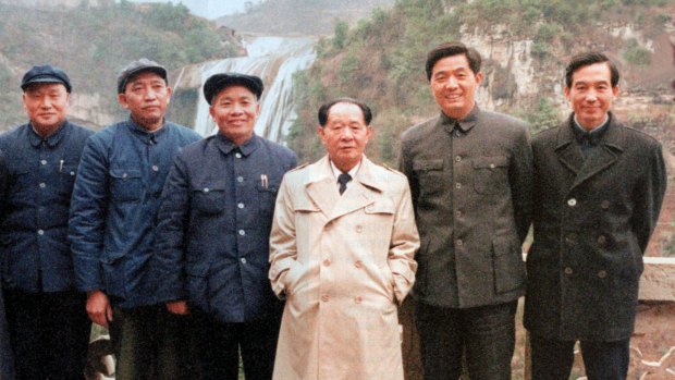 Hu Yaobang (in white jacket) in February 1986 with - from right - Wen Jiabao and Hu Jintao, who went on to become respectively premier and president of China.