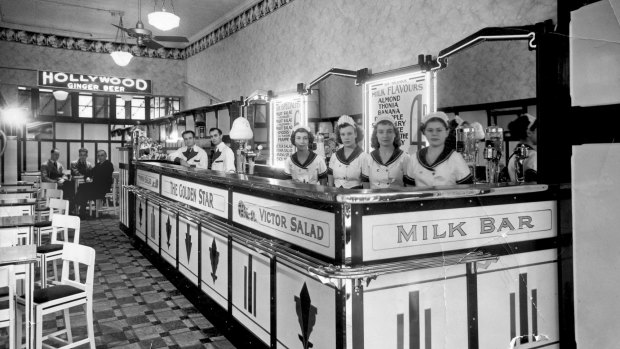 Splendid Perth milk bar the Golden Star, 1930s.