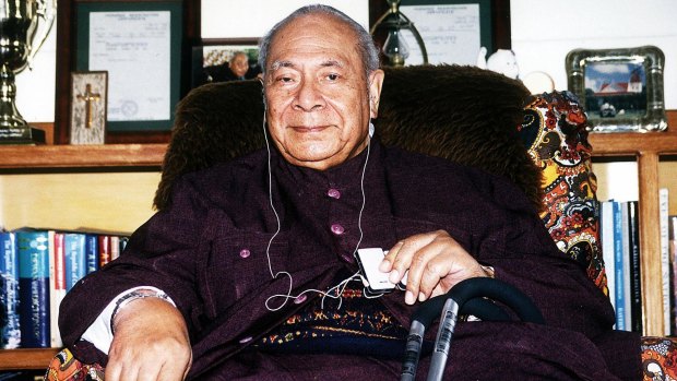 The late Tongan King, Taufa'ahau Tupou IV, in  Nuku'alofa in 2002.