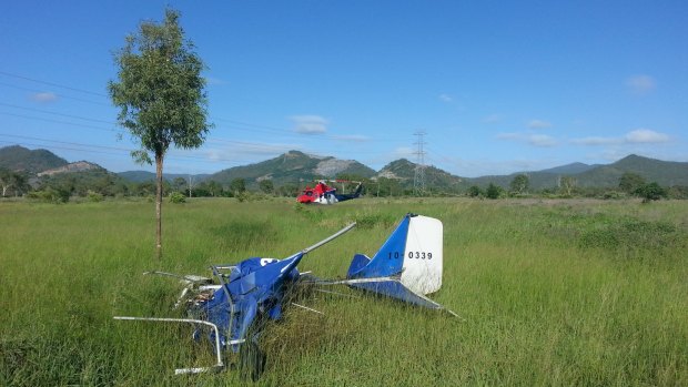 The site where two ultralight aircraft crash in north Queensland.