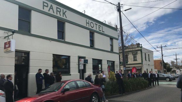 A classic Melbourne pub. The Park Hotel on the corner of Vere and Nicholson streets in Abbotsford.