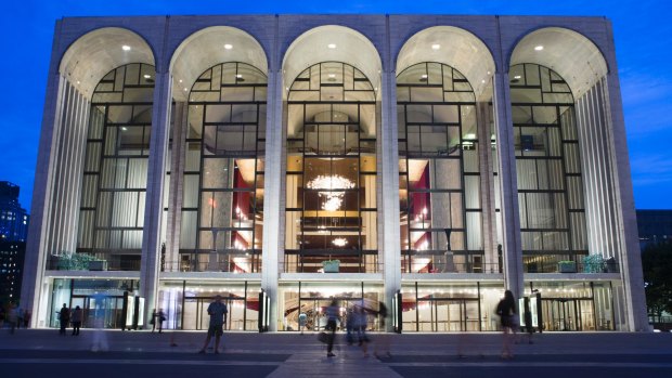 The front of the Metropolitan Opera house at New York's Lincoln Center.