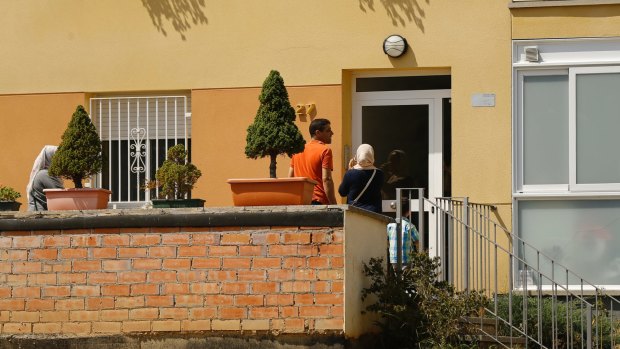 The entrance of the Oukabir home in Ripoll, north of Barcelona, where two of the suspects reportedly live.