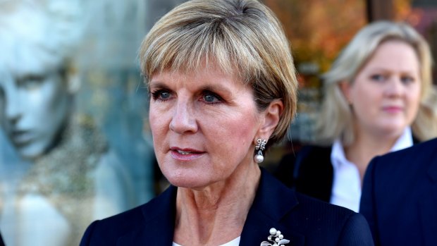Deputy Liberal leader Julie Bishop, who supports same-sex marriage, wouldn't say how she would vote if the Coalition's plebiscite approved changes.

