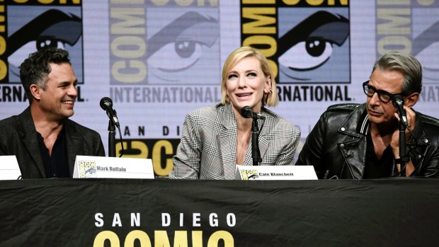 Cate Blanchett, Mark Ruffalo and Jeff Goldblum discuss Thor: Ragnarok at Comic-Con.