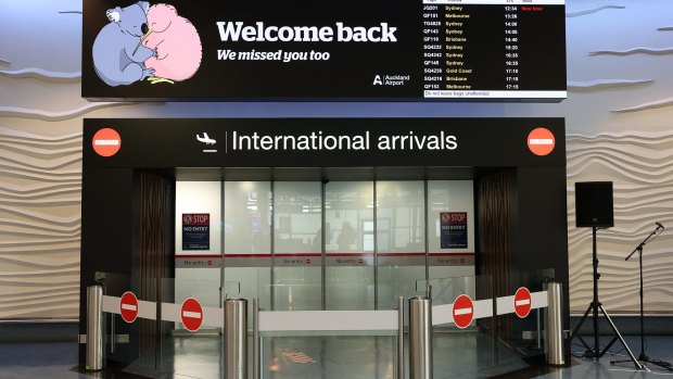 A sign welcomes international arrivals at Auckland Airport. Many of us have been suffering from withdrawal having been denied international holidays for a year.