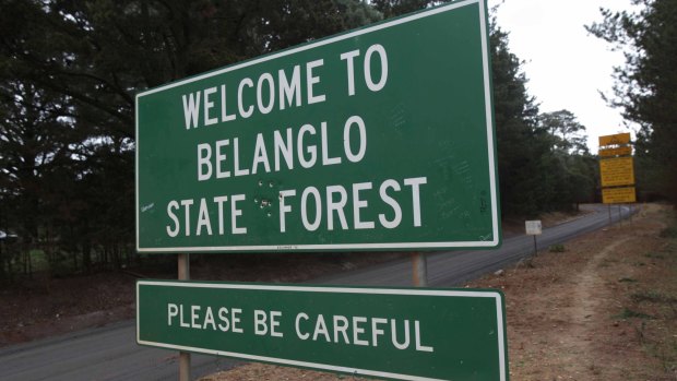 The sign for Belanglo State Forest. 