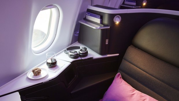The business class seat on board Virgin's A330. 