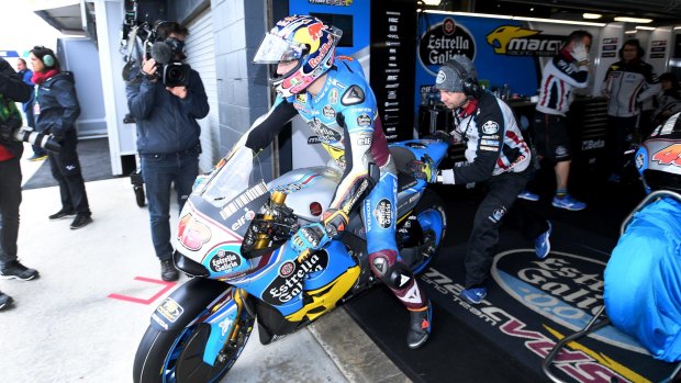 Jack Miller leaves the garage for a practice session at Phillip Island on Saturday.