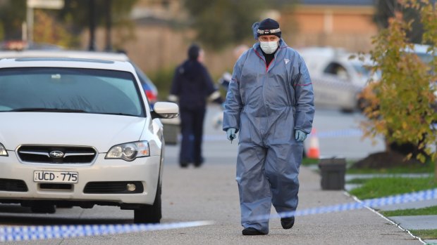 Distressed relatives were seen arriving at the Keysborough property in the early hours of Wednesday morning.