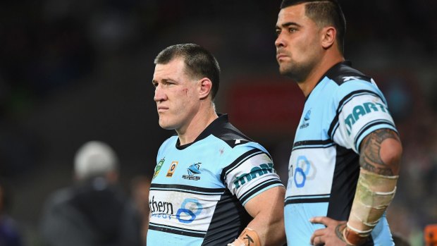 Familiar feeling: Paul Gallen, left, has been on the wrong end of some of Cronulla's most crushing losses.