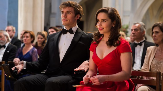 Sam Clafin as Will Traynor and Emilia Clarke as Louisa Clark in the romantic drama <i>Me Before You</i>.