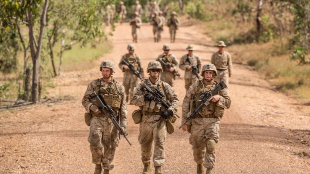 US Marines conducting training from a base near Darwin.