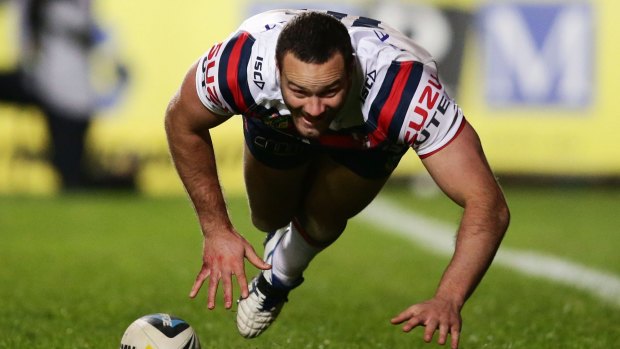 Flat out: Rooster Boyd Cordner felt the effects of a brutal training session. 