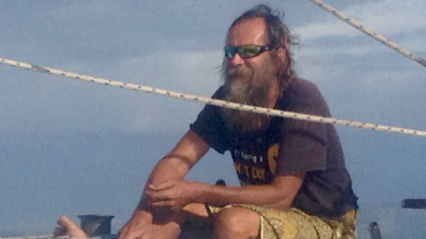 Kris Larsen was rescued on his homemade boat off the coast of Hawaii. 