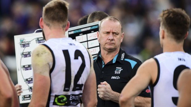 Port Adelaide coach Ken Hinkley is not impressed with his side's performance against Fremantle.