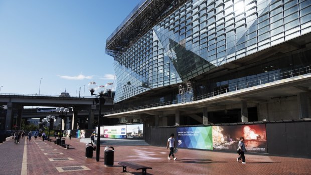 The construction of the Convention centre re-development precinct surrounding Darling Harbour. 