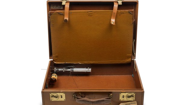 Ronnie and Reggie Kray's  briefcase with syringe and posion intended for use against a witness at the Old Bailey, but never used.