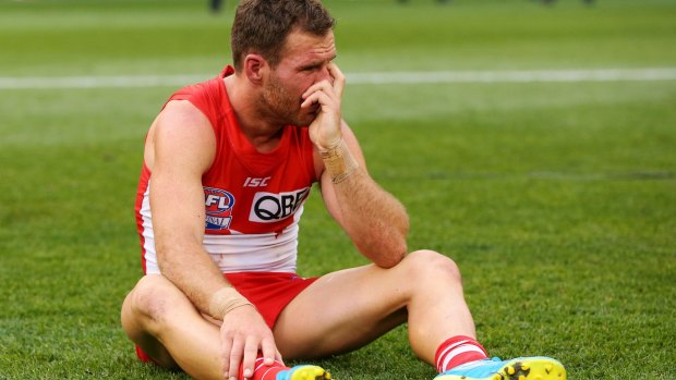 Heartbroken: Ben McGlynn has retired after Saturday's grand final loss to the Western Bulldogs.